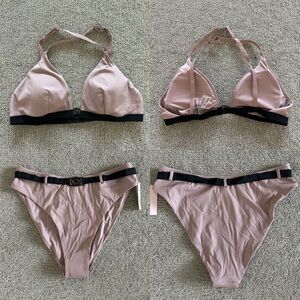 Victorias Secret Wild‎ Wanderer Belted Bikini Bottom & Ribbed Triangle Top XL
